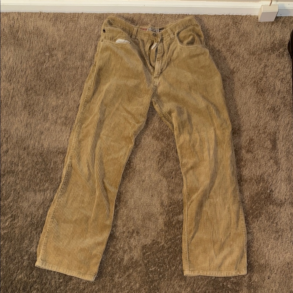 Cut Loose Tan Corduroy Jeans Straight-Leg